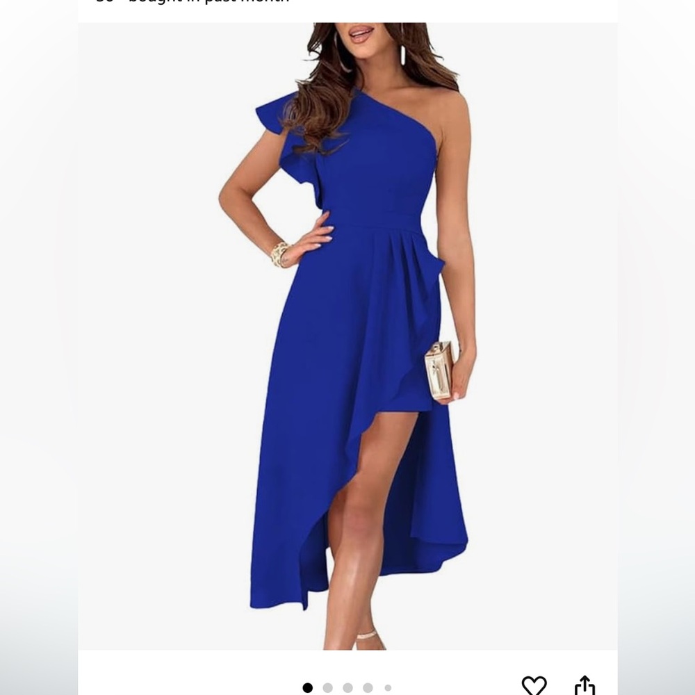 Formal dress. XL. One shoulder slit in the front. royal blue. Never worn